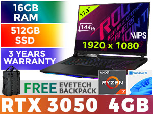 ASUS ROG Strix G17 G713RC RTX 3050 Gaming Laptop With 16GB RAM