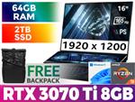 ASUS ROG Zephyrus Duo 16 GX650RW RTX 3070 Ti Gaming Laptop With 64GB RAM & 2TB SSD
