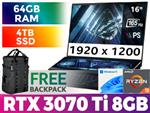 ASUS ROG Zephyrus Duo 16 GX650RW RTX 3070 Ti Gaming Laptop With 64GB RAM & 4TB SSD