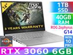 ASUS ROG Zephyrus G14 Ryzen 9 RTX 3060 Laptop With 40GB RAM