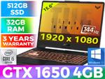 ASUS TUF Gaming F15 10th Gen GTX 1650 Gaming Laptop With 32GB RAM