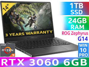 ASUS Zephyrus G14 RTX 3060 Laptop With 24GB RAM