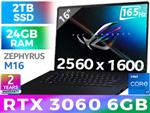 ASUS Zephyrus M16 RTX 3060 Gaming Laptop With 24GB RAM & 2TB SSD