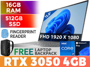 Dell Inspiron 15 7510 Core i7 RTX 3050 Professional Laptop