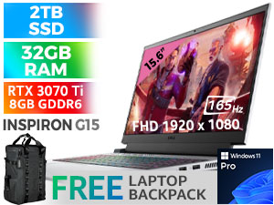 Dell Inspiron G15 5525 Ryzen 7 RTX 3070 Ti Gaming Laptop With 32GB RAM & 2TB SSD