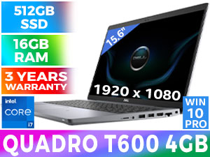 DELL Precision 3561 Quadro T600 Workstation Laptop