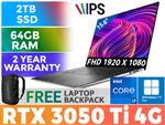 Dell XPS 15 9510-9898 Core i7 RTX 3050 Ti Ultrabook With 64GB RAM & 2TB SSD