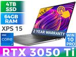 Dell XPS 15 9510 Core i7 RTX 3050 Ti Ultrabook With 64GB RAM & 4TB SSD