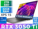 Dell XPS 15 9510 RTX 3050 Ti Ultrabook With 32GB RAM & 2TB SSD
