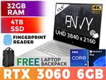 HP ENVY 15 Core i9 RTX 3060 4K Touchscreen Laptop 47D96EA With 4TB SSD