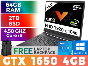 HP Victus Core i5 GTX 1650 Laptop 46Z74EA With 64GB RAM & 2TB SSD