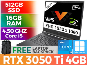 HP Victus Core i5 RTX 3050 Ti Gaming Laptop 58C42EA