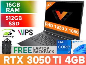HP Victus Core i7 RTX 3050 Ti Gaming Laptop 470B3EA