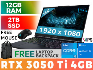 Lenovo Legion 5 RTX 3050 Ti Gaming Laptop With 12GB RAM & 2TB SSD