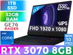 MSI GE76 Raider 11UG 11th Gen RTX 3070 Gaming Laptop With 32GB RAM