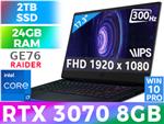 MSI GE76 Raider RTX 3070 Gaming Laptop With 24GB RAM & 2TB SSD