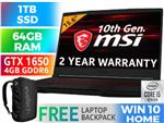 MSI GF63 Thin 10SC Core i5 GTX 1650 Laptop With 64GB RAM And 1TB SSD