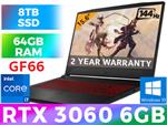 MSI Katana GF66 11UE Core i7 RTX 3060 Gaming Laptop With 64GB RAM & 8TB SSD