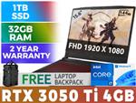 MSI Katana GF66 12UD RTX 3050 Ti Gaming Laptop With 32GB RAM & 1TB SSD