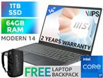 MSI Modern 14 11th Gen i7 Professional Laptop With 64GB RAM & 1TB SSD