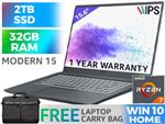 MSI Modern 15 A5M Ryzen 7 Professional Laptop With 32GB RAM & 2TB SSD