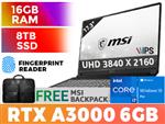 MSI WS76 11UK Core i7 RTX A3000 Workstation Laptop With 8TB SSD